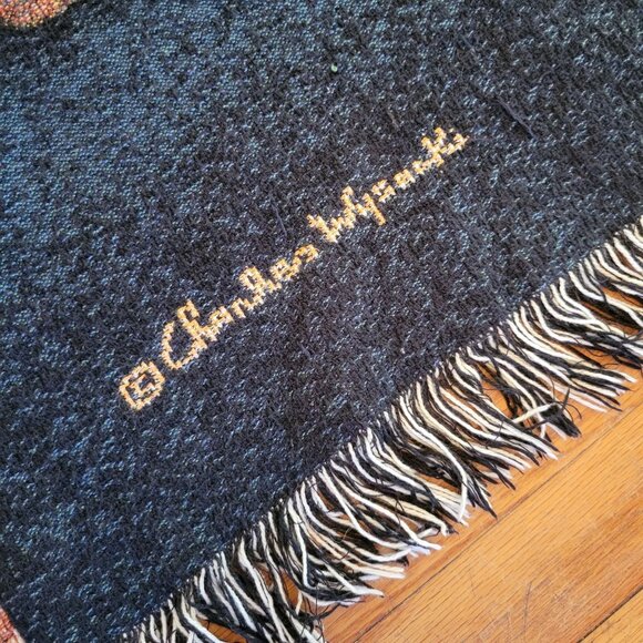 Country Weavers Charles Wysocki Woven Throw Blanket Afghan Mabel Stowaway Cat - Picture 2 of 8